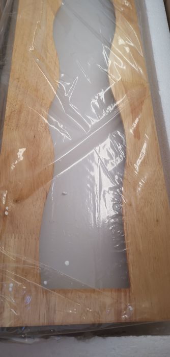 Висяща Лед лампа 100 см дърво и епоксидна смола трапезария, остров.