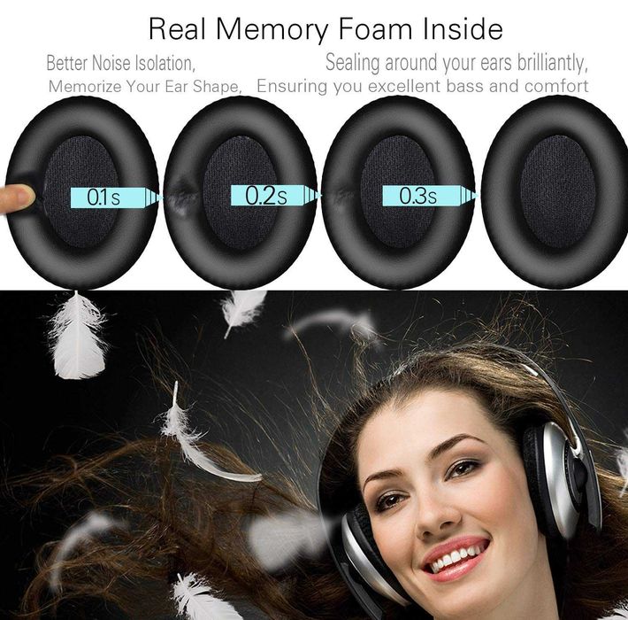 Set 2 bureti Over-Ear pentru casti Bose QuietComfort 35 ll l,  QC35 ll l / Bose 700 (NC700) Wireless Noise cancelling - Spuma cu memorie