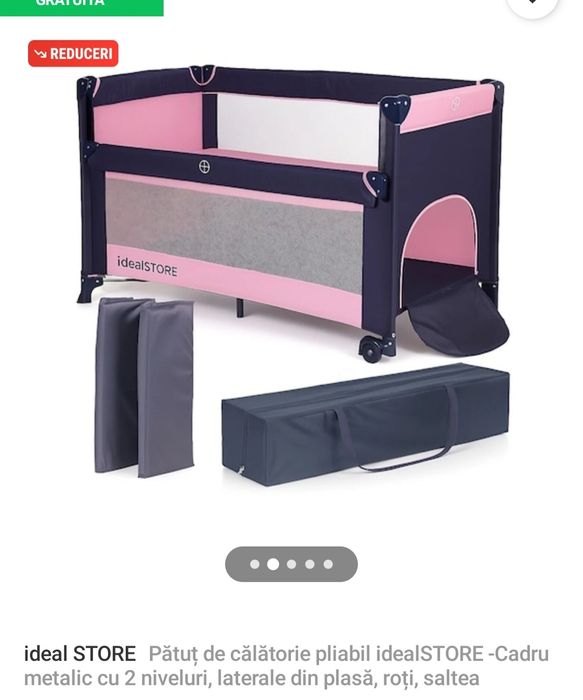 Pătuț copii pliabil + saltea 120*60