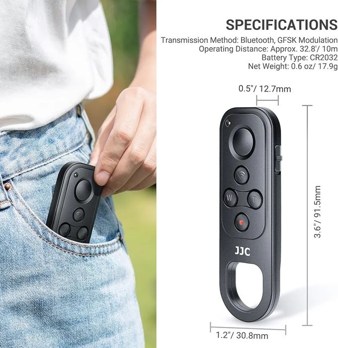 JJC Bluetooth Wireless Remote Control for Fujifilm, Replaces Fuji TG-BT1