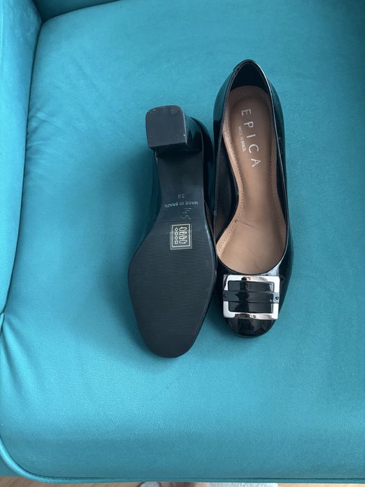 Pantofi din piele lacuita negru nr 38