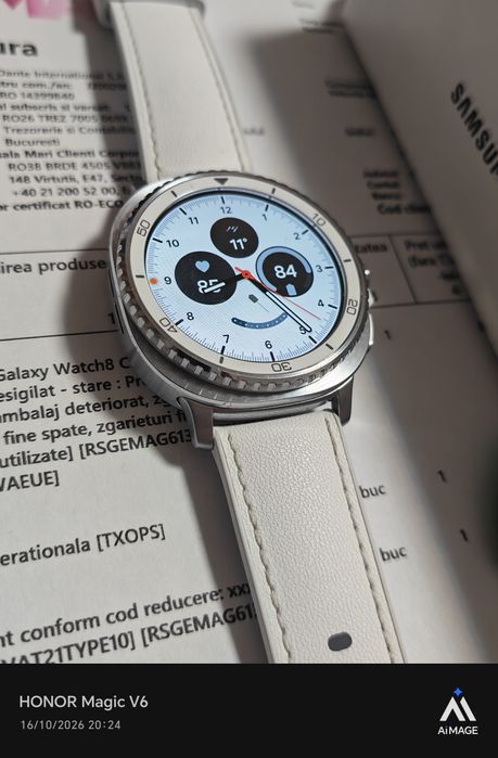 Samsung Galaxy Watch 8 Classic -46 mm White / Factura și Garanție