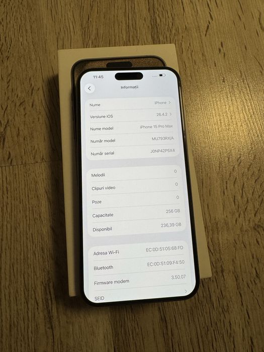 Vand Sau Schimb IPhone 15 PRO max Natural Titanium 256Gb Neverlocked