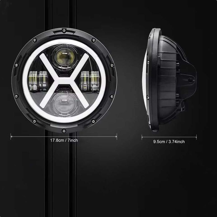 НОВ МОДЕЛ 200W 7 Инчови Диодни Фарове за Lada Niva Jeep Wrangler и др