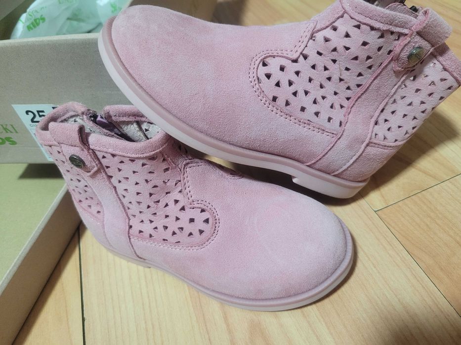 Ghete piele întoarsă roz mărimea 25