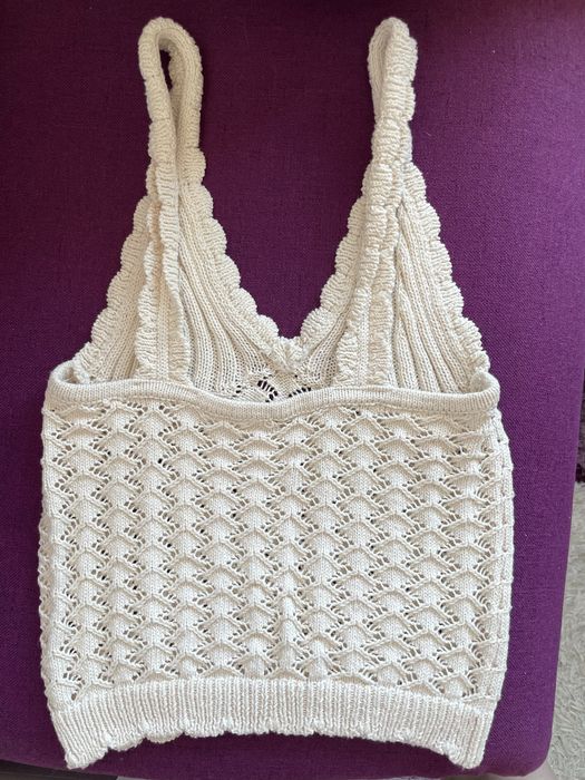 Бяло плетено потниче XS
