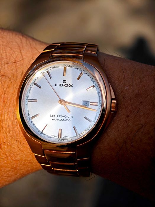 БАРТЕР EDOX Les Bemonts Ultra Slim Automatic Rose Gold