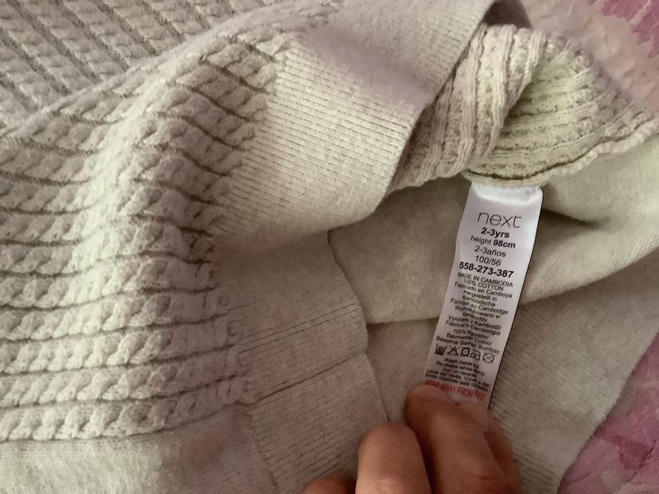 Плетен детски пуловер с яка 2-3 години NEXT