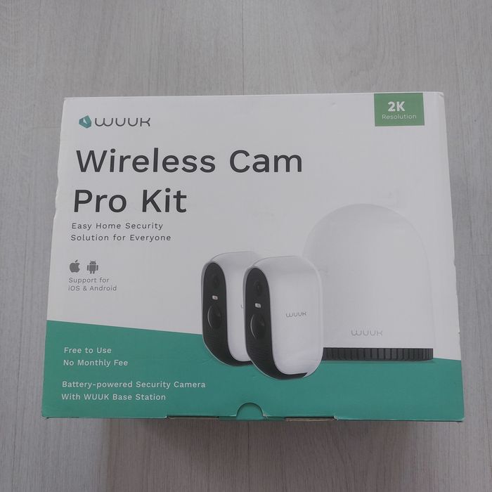 НОВ Безжичен Комплект Камери WUUK Wireless Cam Pro Kit 2K | БЕЗ Месечни Такси | 8 Месеца Батерия