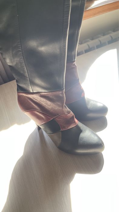 Ботфорты кожаные