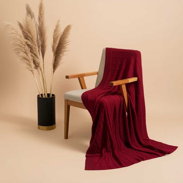 Вязаный плед 120×200 см — Подарка