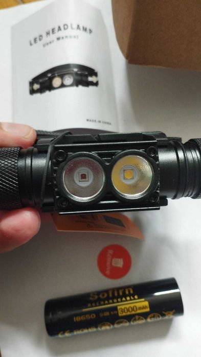 Frontala  H25LR Dual led  LH351D de 1000 LM + Led Rosu -set