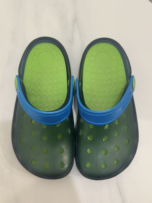 Кроксы унисекс сине-зеленые