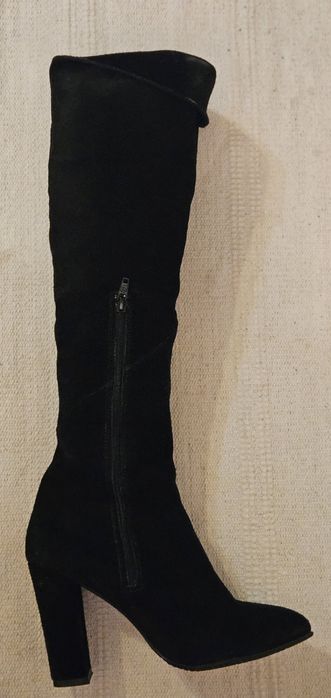 Cizme piele intoarsa negru mas 37