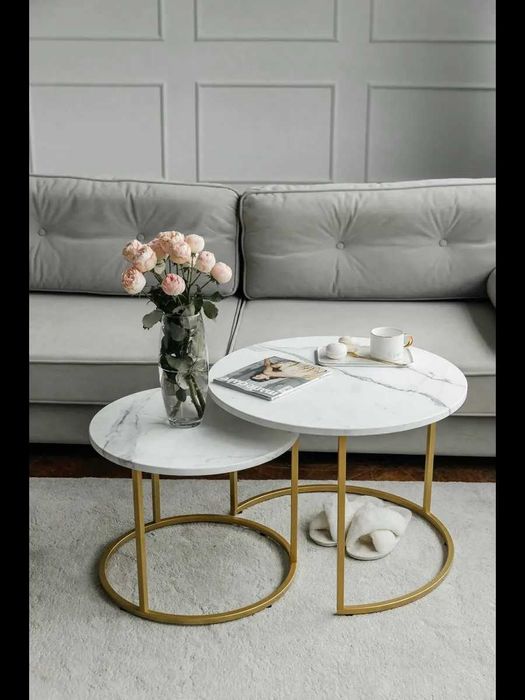 Столик журнальный стол круглый комплект из 2шт парный кофейный столик