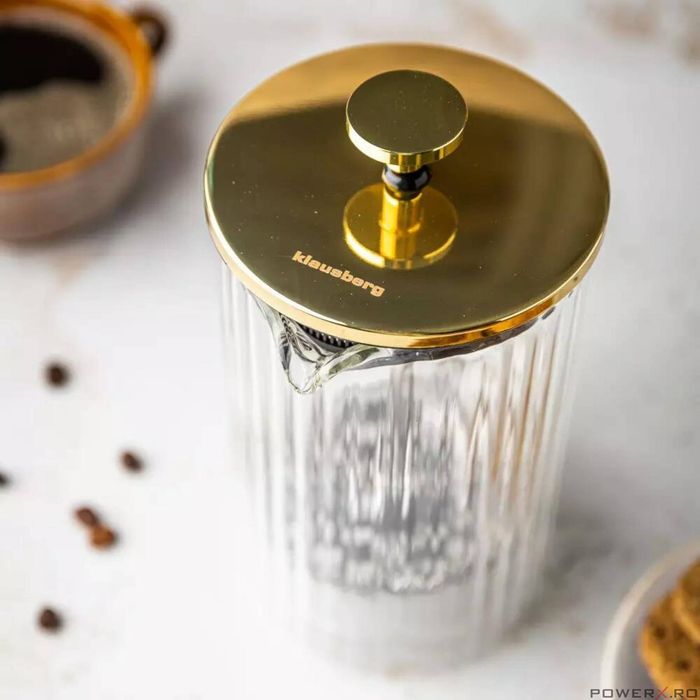 Infuzor din sticla, aparat cu piston pentru cafea, ceai sau ierburi,