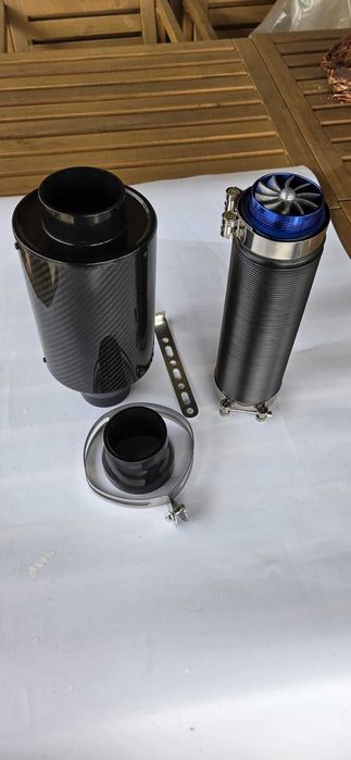 Filtru aer sport cu ventilator,turbina,carcasă carbon 4D,tub flexibil
