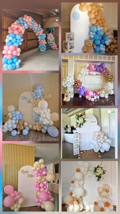 Aranjament  decor baloane flori nunta botez majorat