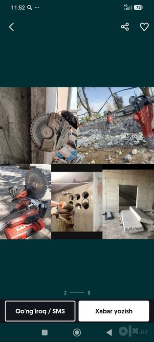 Beton kisish va tishish xizmati Qashqadaryo