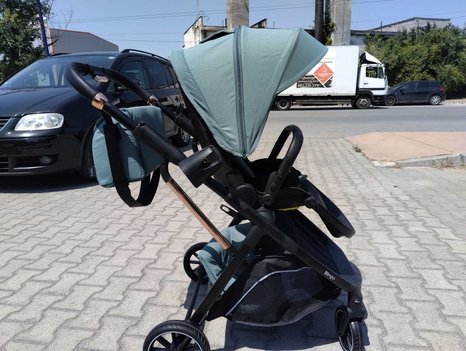 MONI Комбинирана бебешка количка BINGO зелен