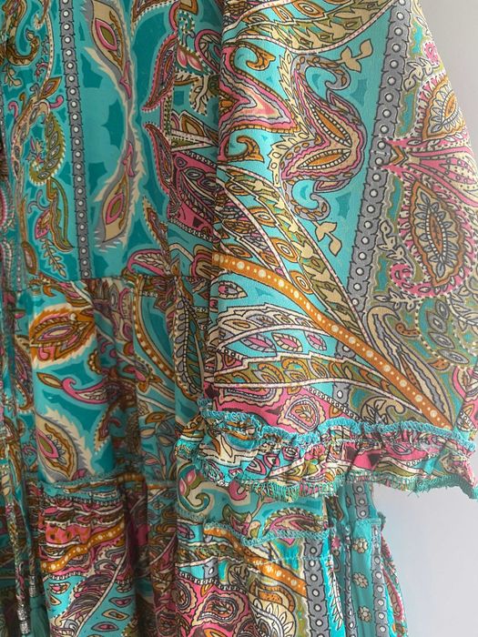 Rochie turcoaz, nou, S/M, pana la genunchi