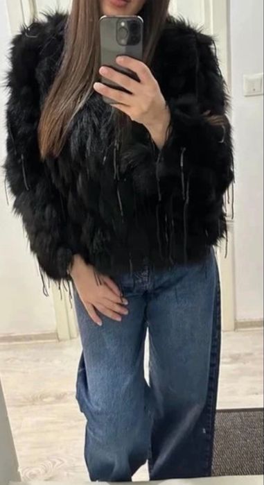 Haina din blană naturală de vulpe