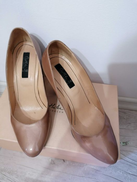 Pantofi piele nude perlat, 39