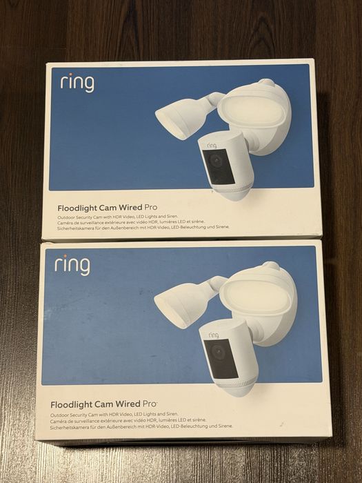 Чисто нови камери Ring Floodlight Cam Wired Pro with Birds Eye