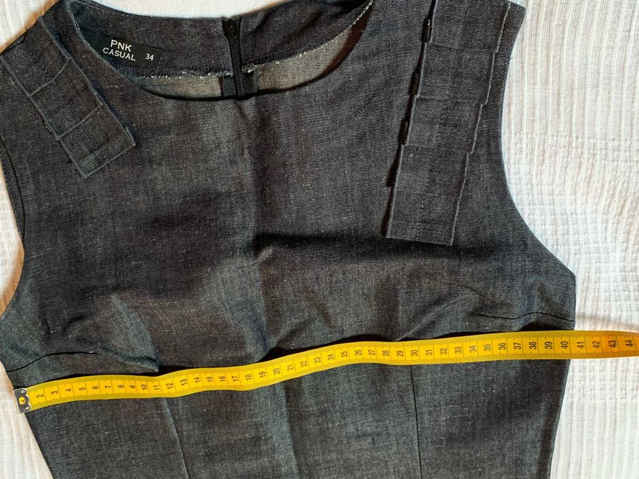 Sarafan blugi PNK, gri metalizat, marca PNK Casual