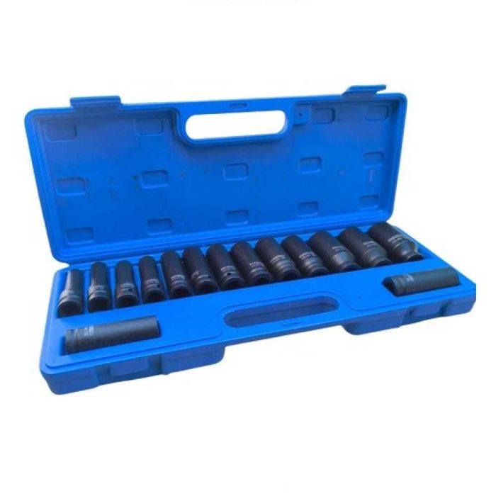 Комплект ударни вложки 1/2″ удължени 12-стенни 10 – 32мм 15части HAWEK