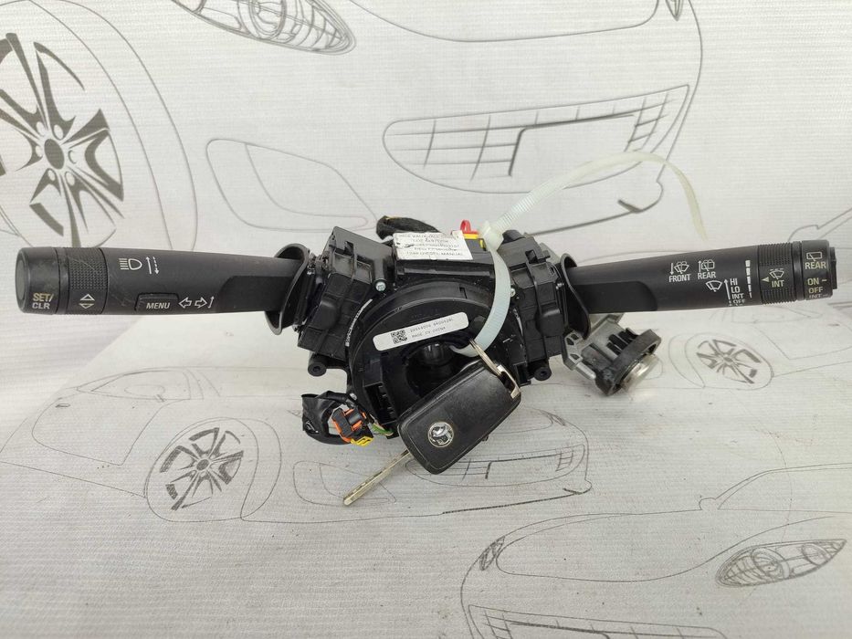 Ansamblu manete comenzi volan + spiră + contact cu cheie Opel Corsa E 13496392 2016 / [2014-2019] / (5B3)