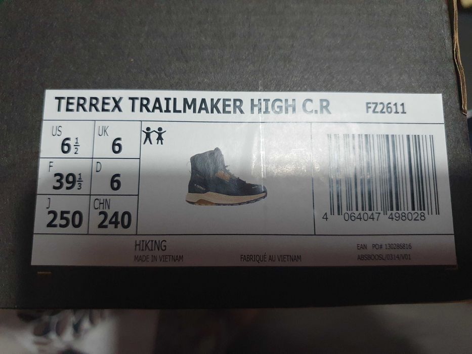 Adidas Туристически Terrex Trailmaker High C.R FZ2611 Черни
