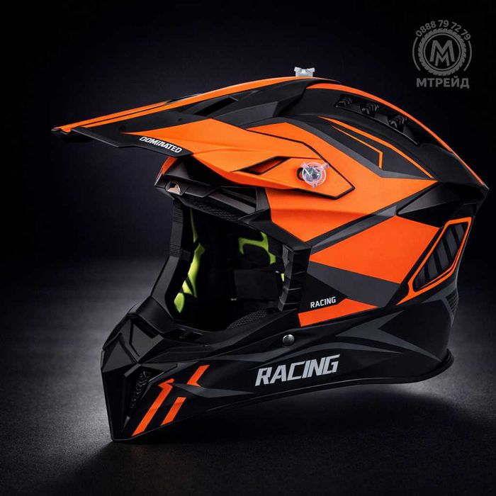 Кросова каска RACING, Full Face, DOT Сертификат, Размер: S; M; L; XL