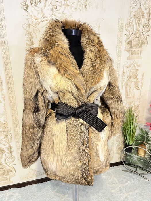 Haina S/M din blana naturala de vulpe cristal