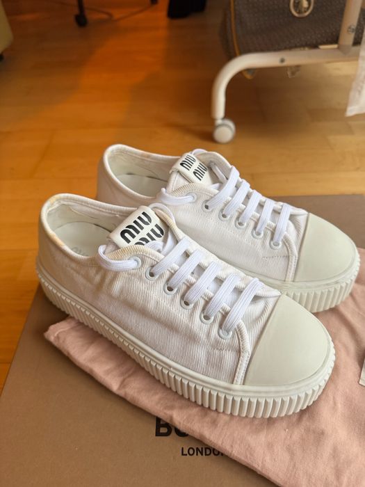 Sneakers Gabardine – Platformă Albă