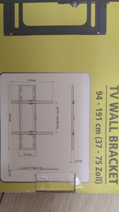 Suport de perete pentru TV - LCD/LED (plasma), reglabil, 94-191 cm,Nou