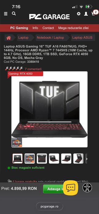 Vand laptop Asus TUF A16