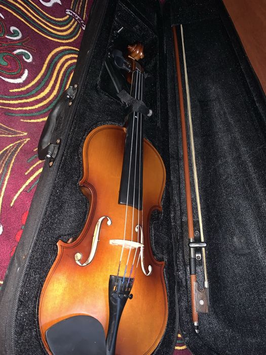 Скрипка 3/4 очень хорошо звучит мало использаволся и + подставка чехол