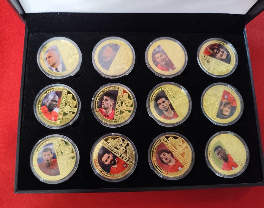 Euro 2024 Germany Лот от 12 плакета с футболисти, в кутия