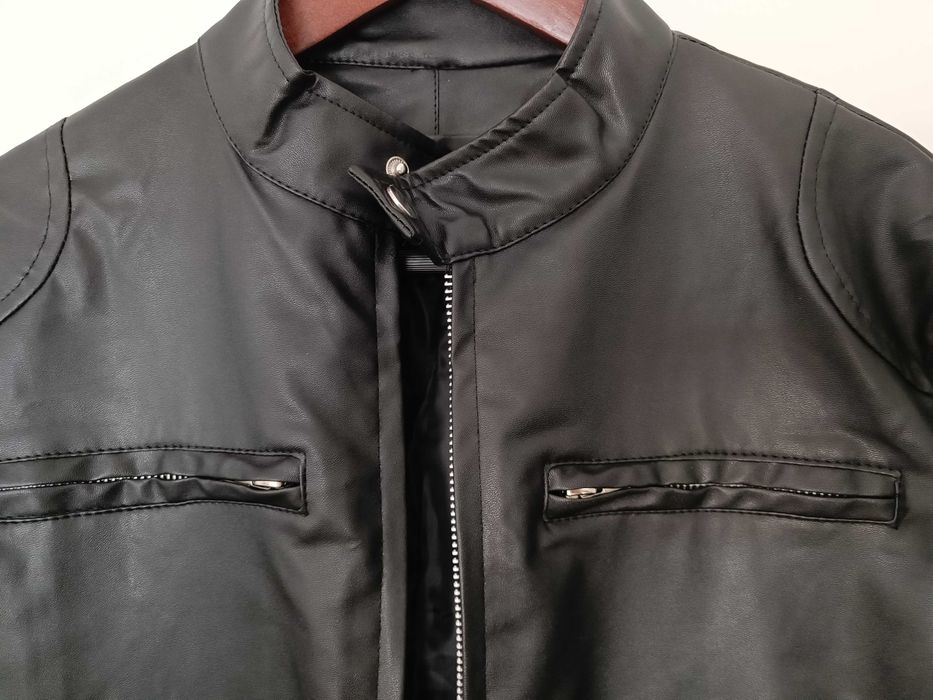 Haina jacheta moto piele  neagra marimea S-M noua