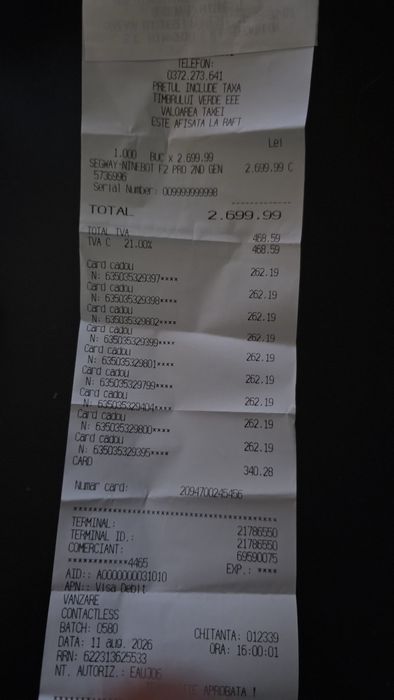 Trotineta electrica NINEBOT   Produs NOU ! BON achizitie