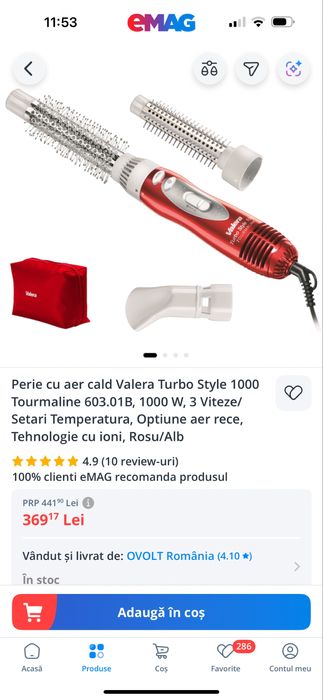 Perie cu aer cald 1000w
