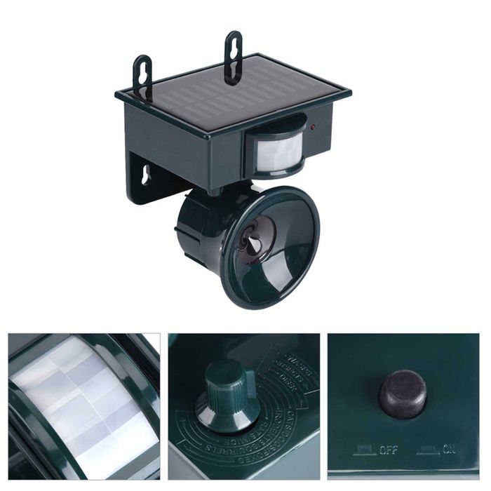 Ултразвуков мощен птицегон гони мишки кучета диви животни гълъби мощ