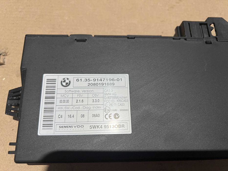 Modul CAS 3 BMW Seria 1 E87 LCI 116i 90kW 122CP 2008 - Cod 6135 9147196 01 2080191889