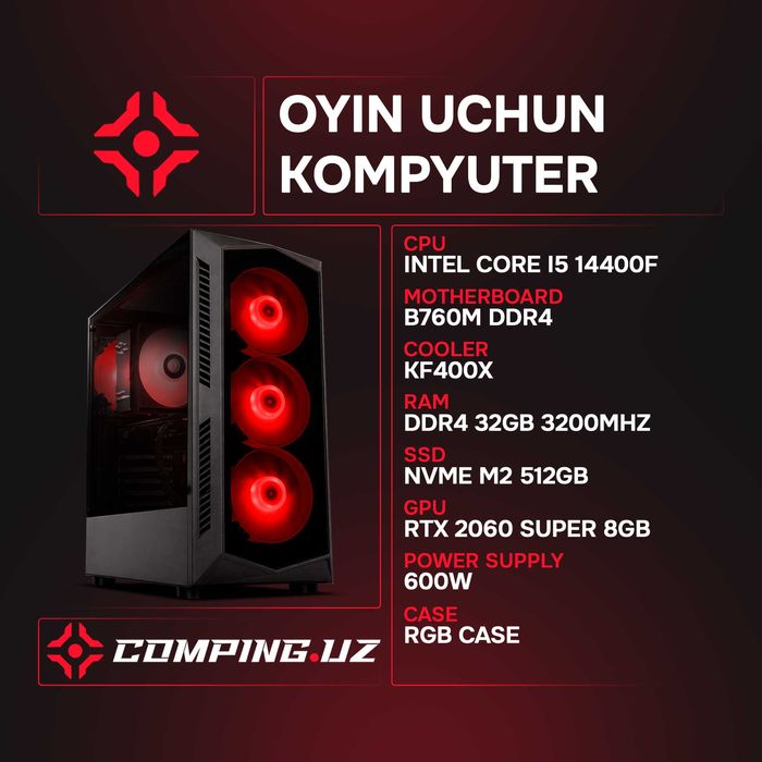 Intel I5 14400F / 32Gb 3200MHz / 512Gb NVMe / RTX 2060 Super 8Gb