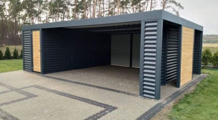 Garaje auto pe structura metalica învelite cu panouri Sandwich