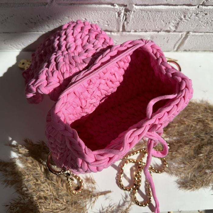 Ръчно плетена чанта бордо