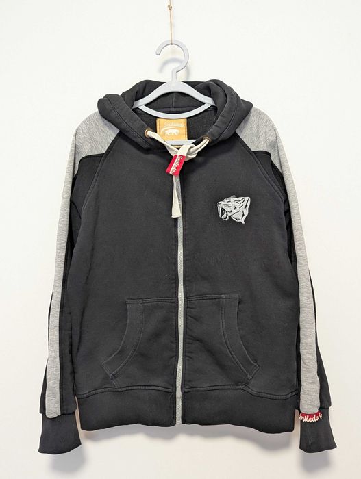 Hanorac Smilodox L, negru, logo mare, fitness, streetwear premium