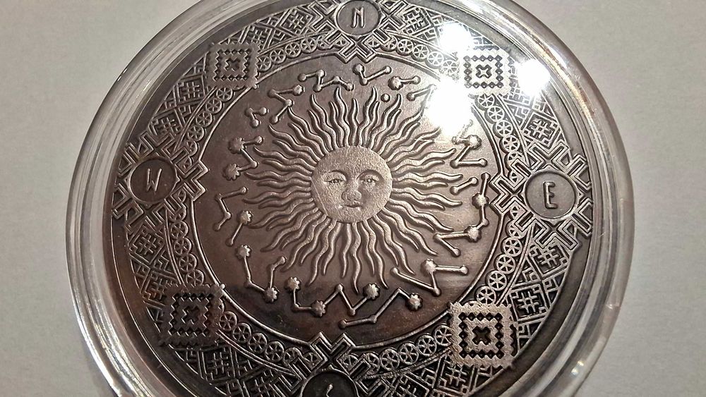 Moneda zodiac cu Soare si Luna