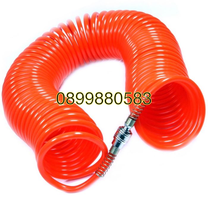 Спираловиден маркуч за въздух 8х12мм с бързи връзки 20м Mar-Pol